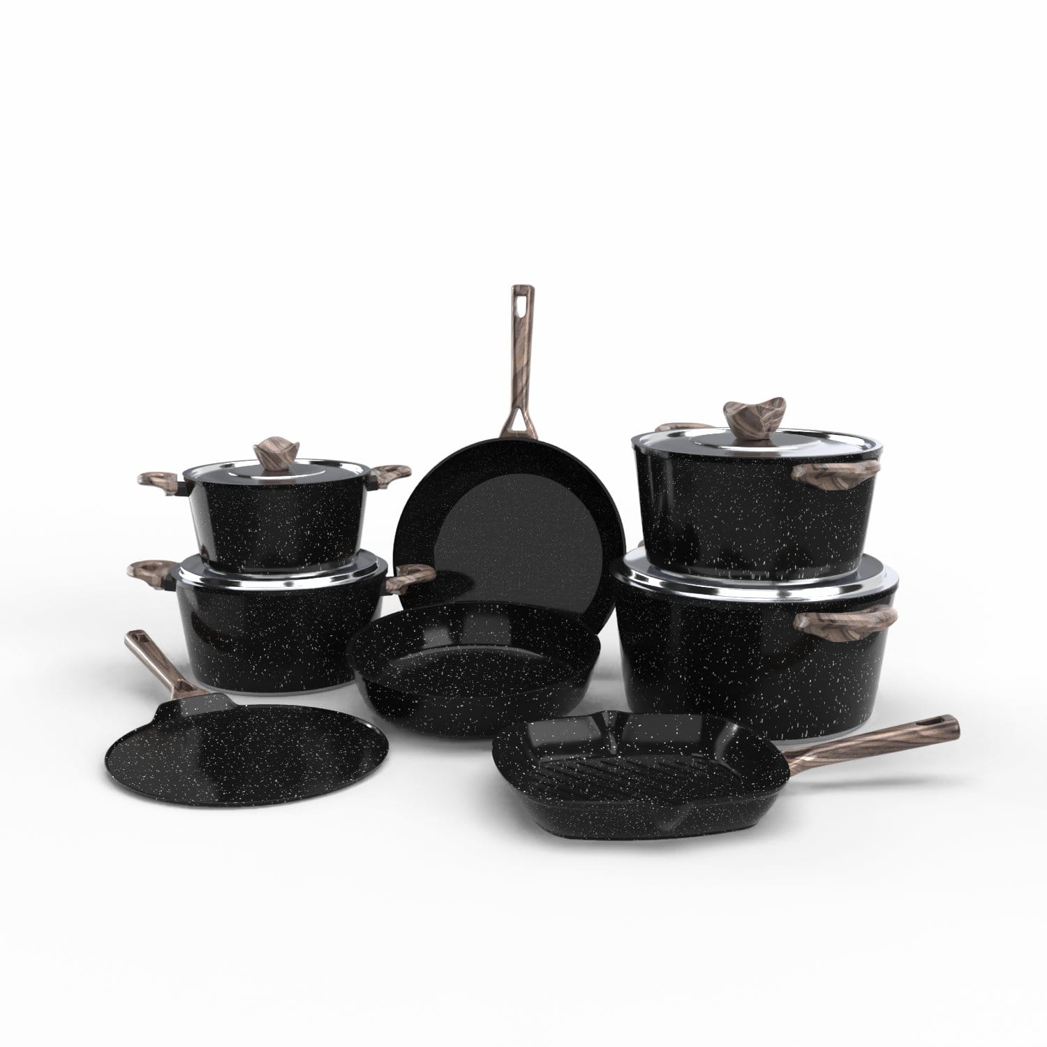 Nuvira Pro 12-piece granite cookware set