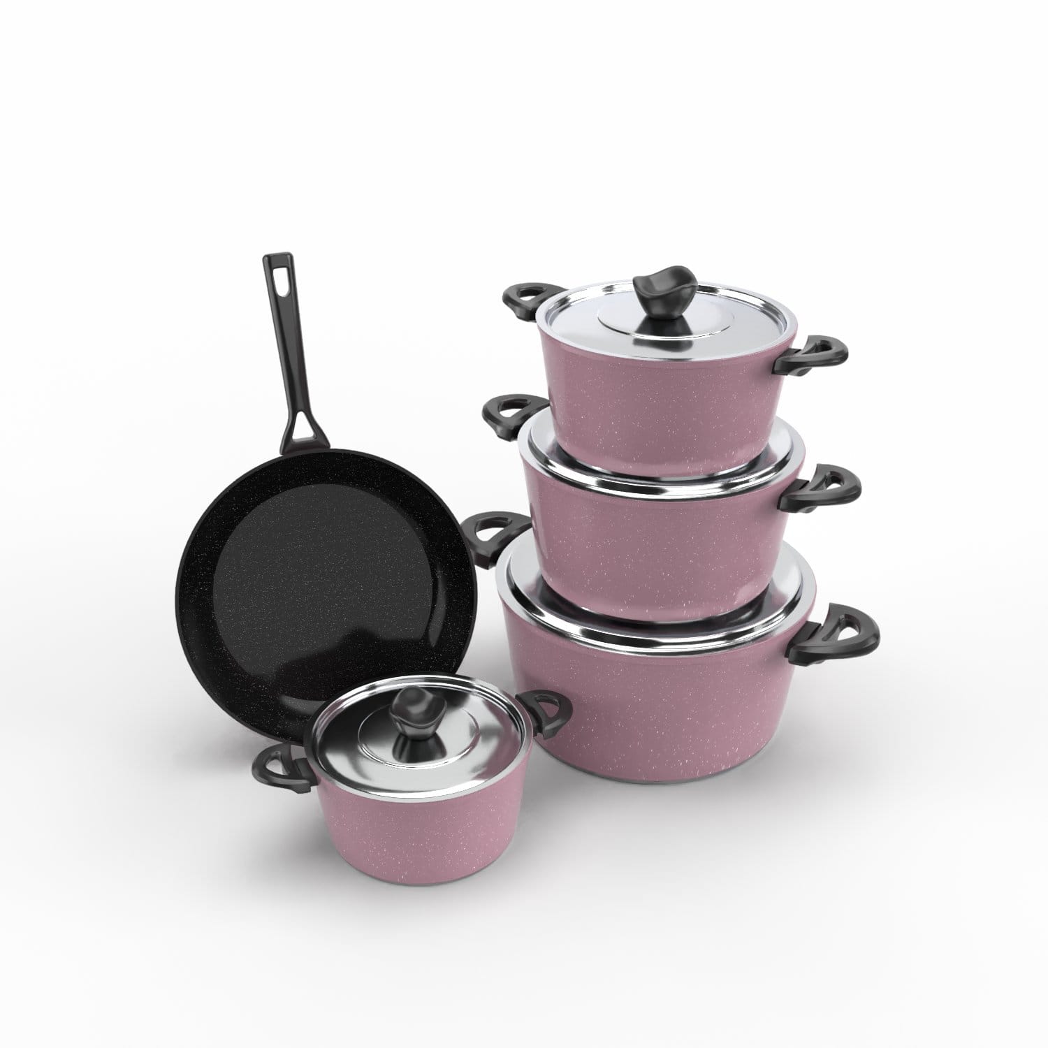 Nuvira Pro 9-piece granite with frying pan cookware set