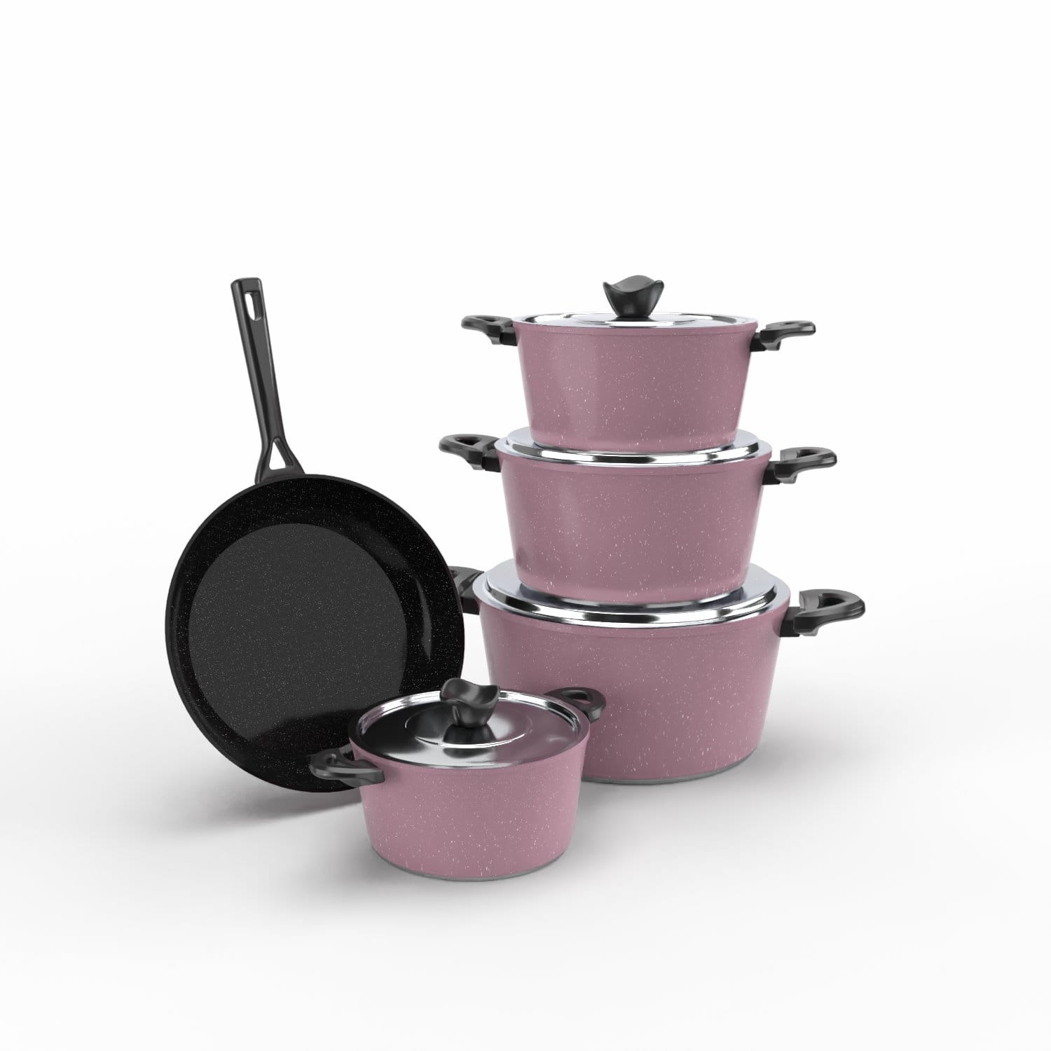 Nuvira Pro 9-piece granite with frying pan cookware set  view 3