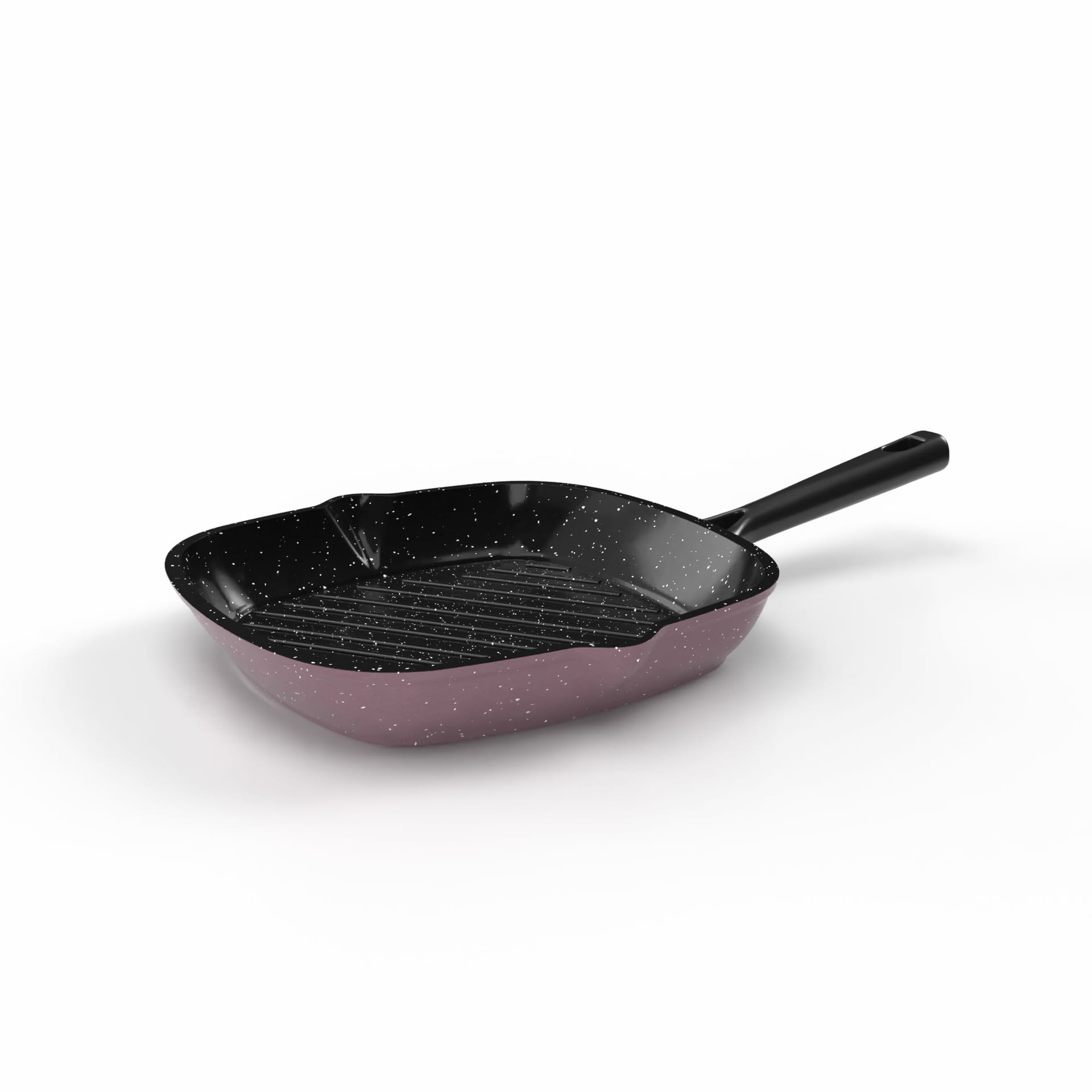 Nuvira Pro square granite grill, size 28 cm, black and candy rose